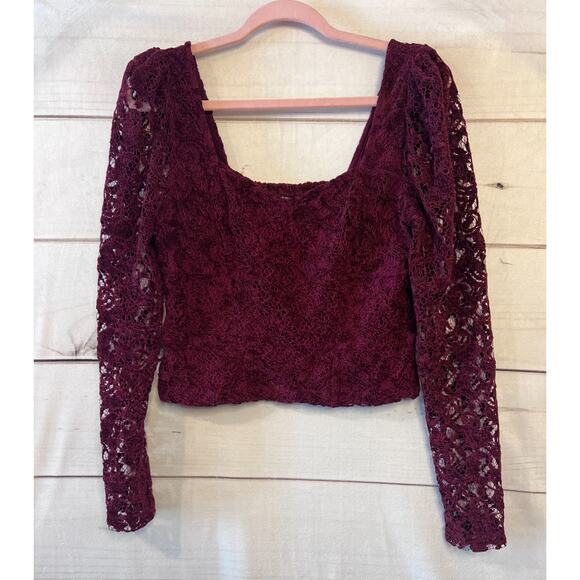 by anthropologie top size SM Marron knit chanelle cropped - Picture 1 of 5